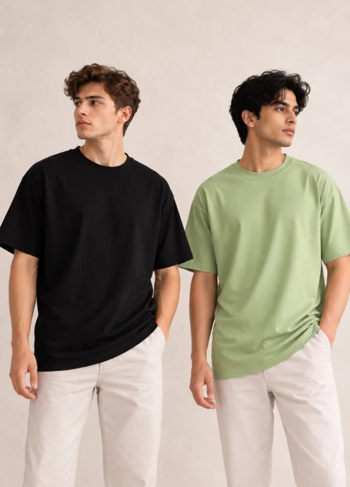 Combo Black & Pistachio Green T-Shirt