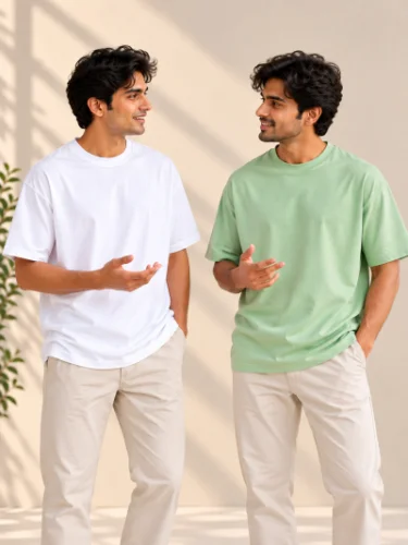 Combo White & Pistachio Green T-Shirt