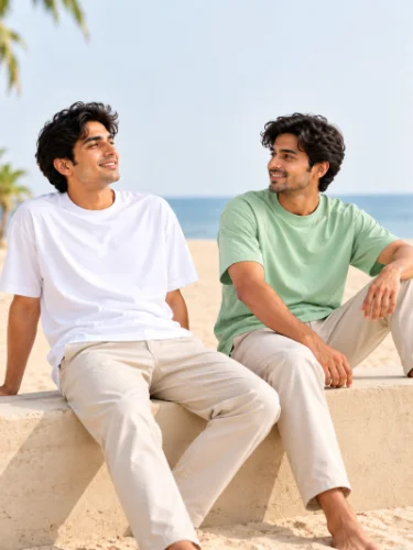 Combo White & Pistachio Green T-Shirt