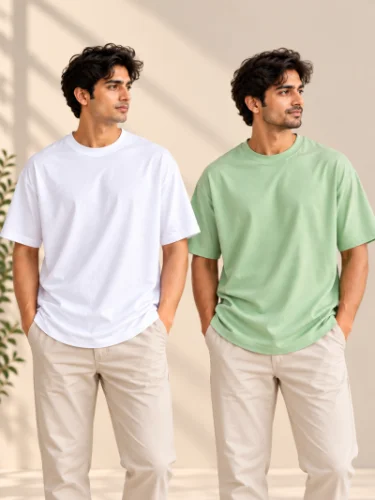 Combo White & Pistachio Green T-Shirt
