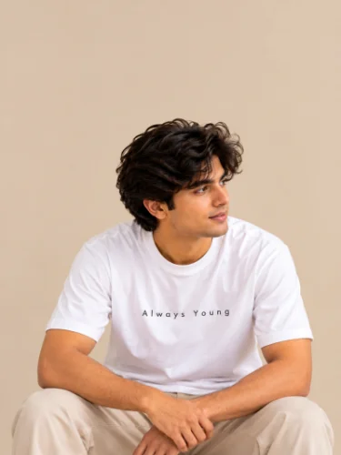 Always Young Premium Cotton Oversized T-Shirt – White