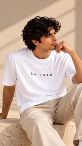 Be Rare Minimalist Graphic T-Shirt for Men | Relaxed Fit Cotton T-Shirt