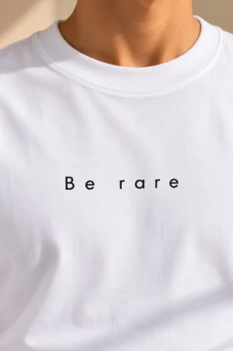 Be Rare Minimalist Graphic T-Shirt for Men | Relaxed Fit Cotton T-Shirt