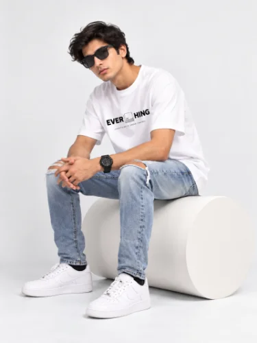 Everything Is Under Control Oversized Graphic T-Shirt – White