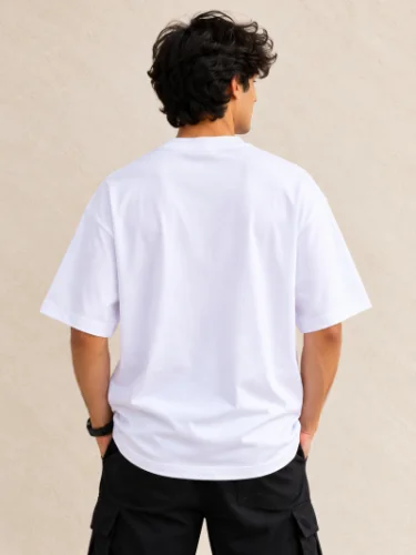Sleepy Panda Oversized White T-Shirt | 100% Cotton 220 GSM